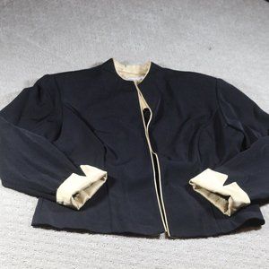 Dress Barn Size 12 Black with Yellow Piping Blazer